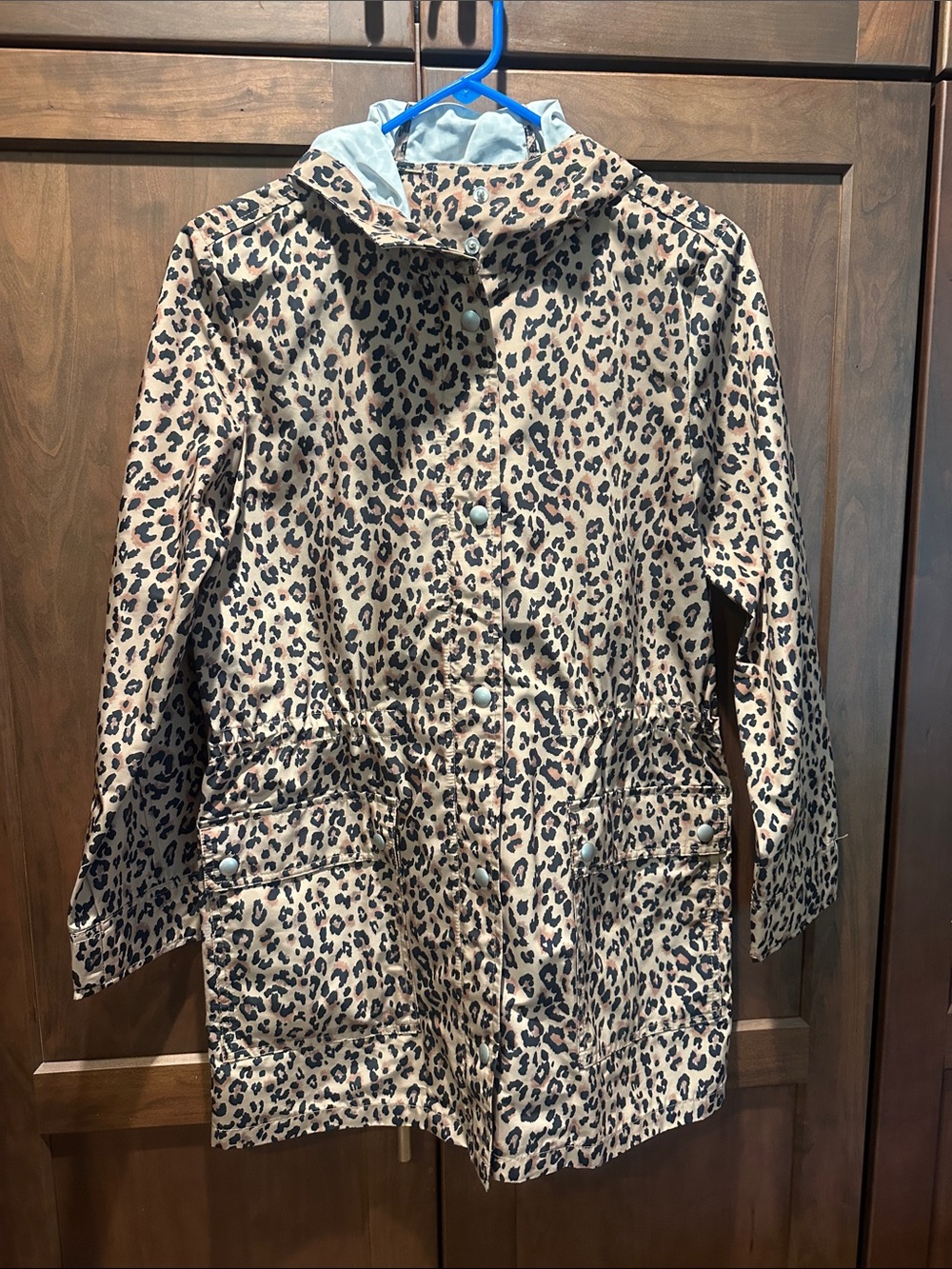 Leopard Print Rain Jacket - Lightweight Hooded Coat! JCrew size XS! Like new!!